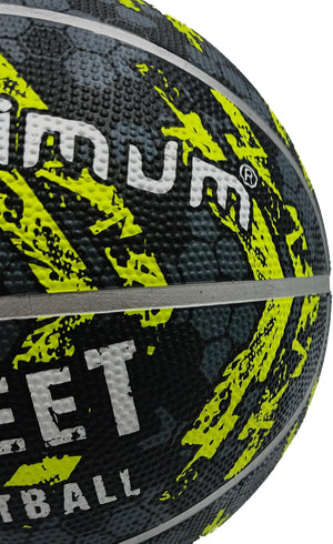 Street Basketball Size 7 – Black/Yellow, Durable Grip for All Surfaces - Optimum