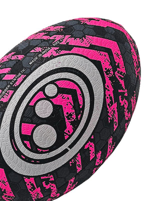 Street Rugby Ball – Black/Pink, Size 4 - Optimum