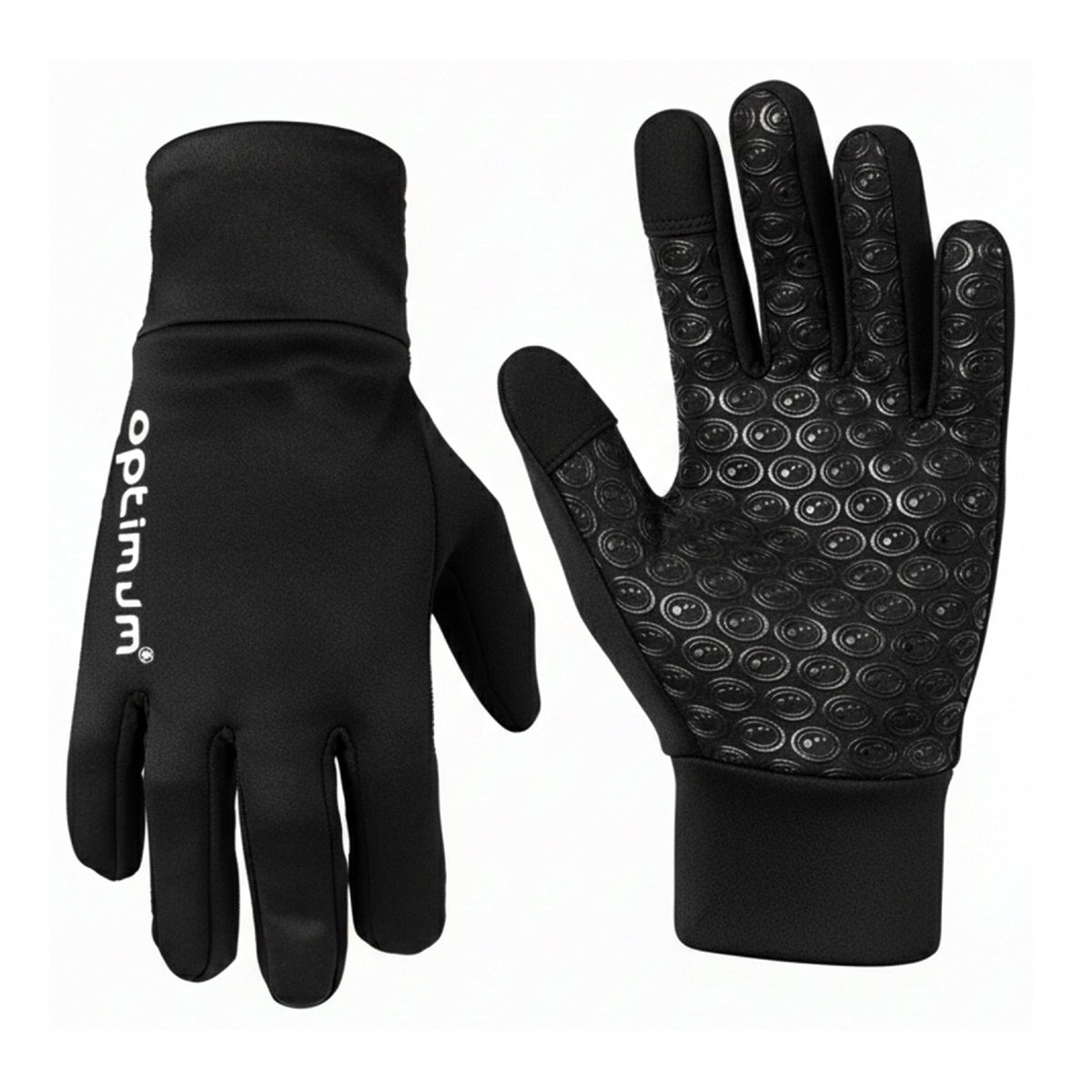 Pair of black Optimum aqua gloves, logo back and dimpled grip palm - Optimum