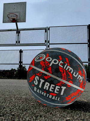 Street Basketball Size 7 – Black/Orange, Durable Grip for All Surfaces - Optimum