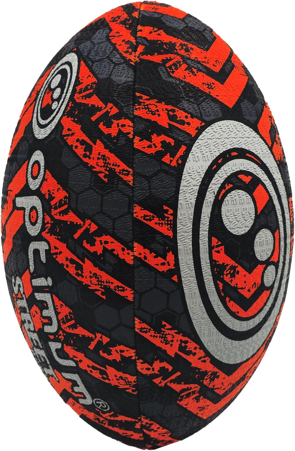Street Rugby Ball – Black/Orange, Midi - Optimum