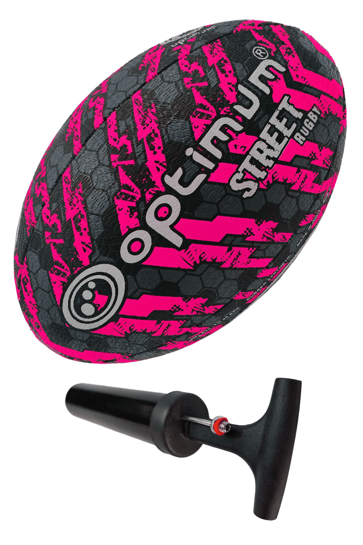 Street Rugby Ball – Black/Pink, Size 4 - Optimum