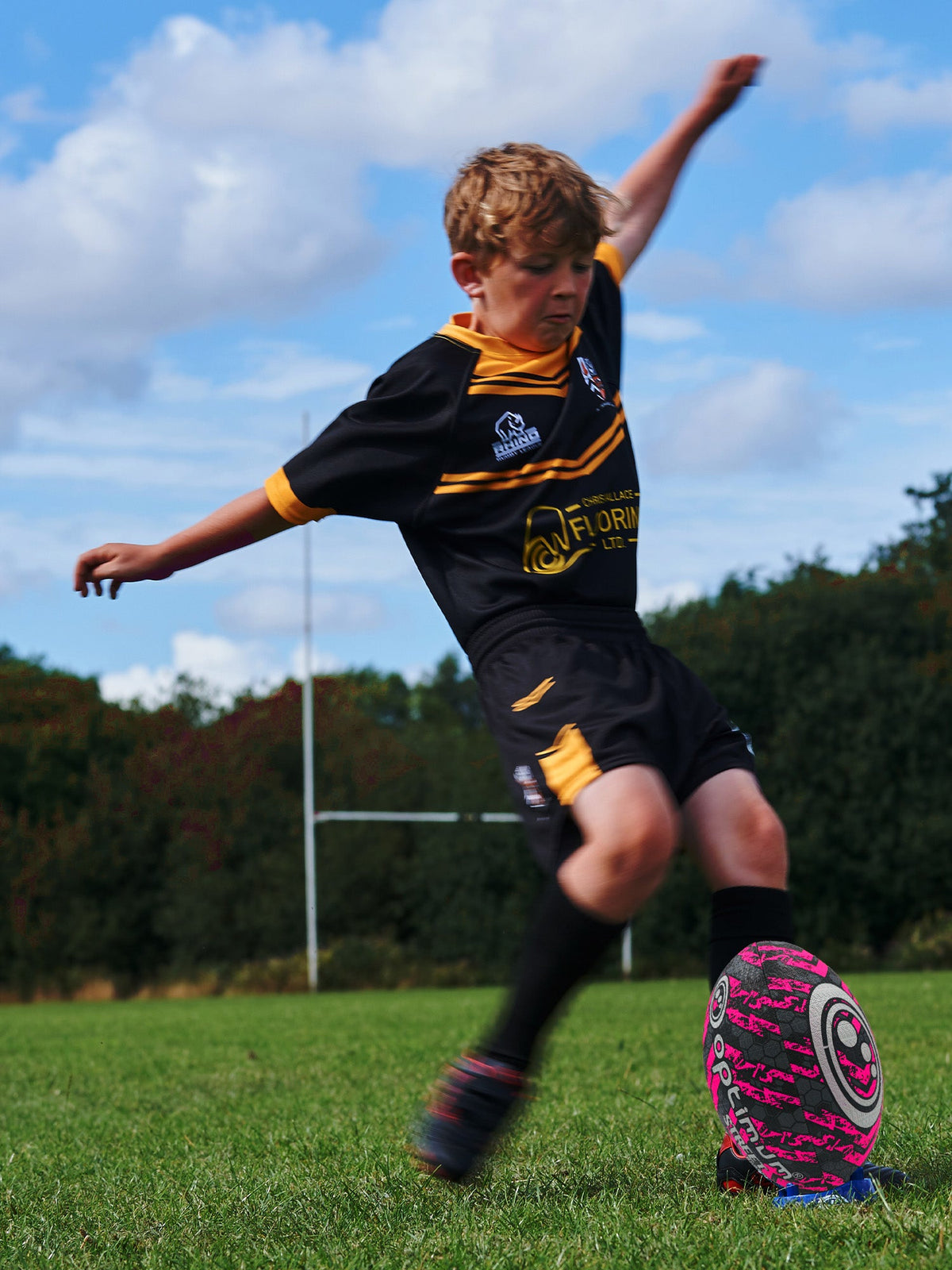 Street Rugby Ball – Black/Pink, Size 5 - Optimum
