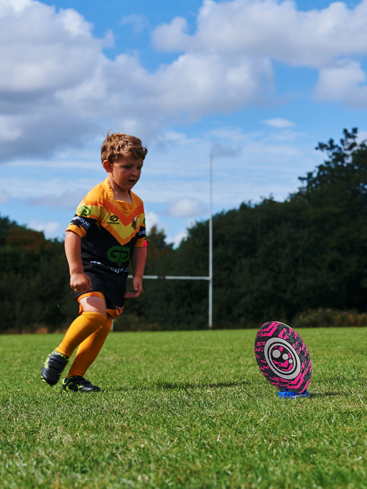 Street Rugby Ball – Black/Pink, Size 5 - Optimum