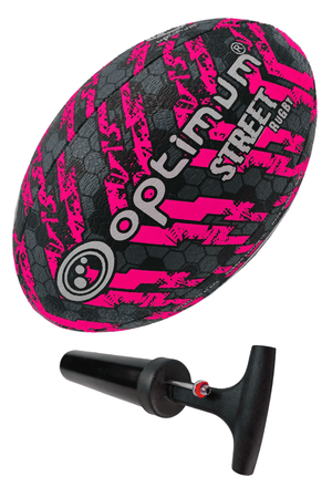 Street Rugby Ball – Black/Pink, Size 5 - Optimum