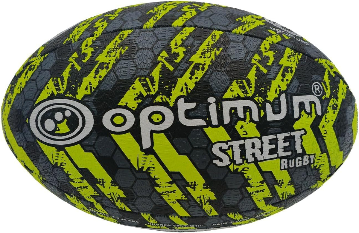 Street Rugby Ball – Black/Yellow, Midi - Optimum