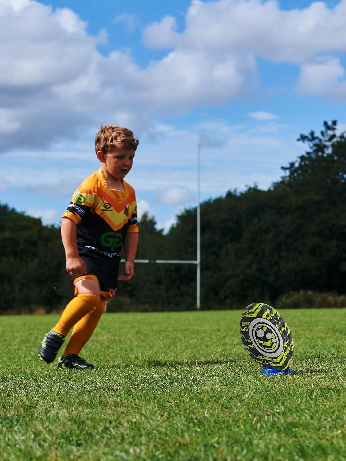 Street Rugby Ball – Black/Yellow, Midi - Optimum
