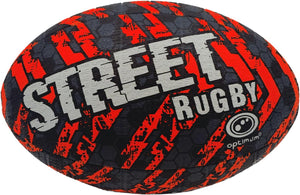 Street Rugby Ball Size 3 – Black/Orange, Durable, High Grip, Outdoor - Optimum
