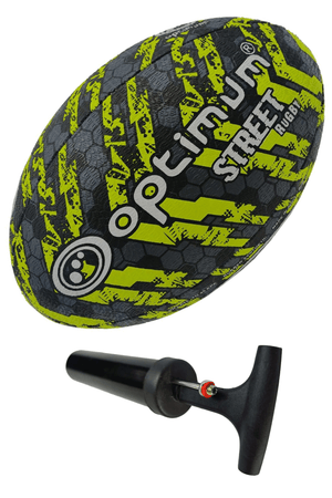 Street Rugby Ball Size 3 – Black/Yellow, Durable, Outdoor Use - Optimum