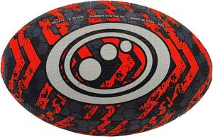Street Rugby Ball Size 5 – Black/Orange, Durable, High Visibility - Optimum